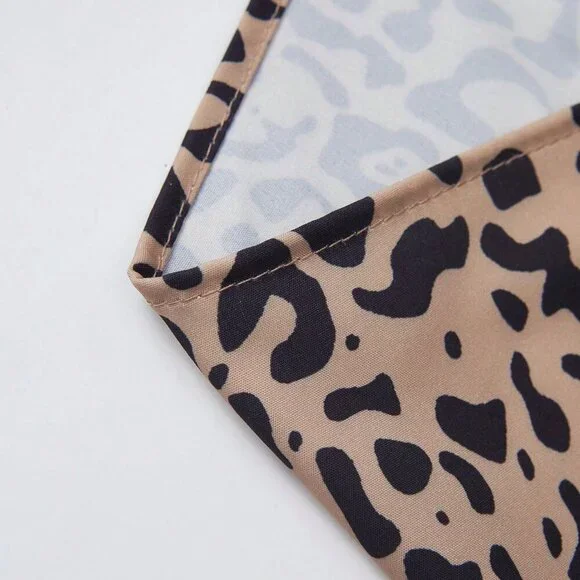 Khaki Casual Women's Leopard Print Twist Knot Mini Skirt - Picture 4 of 8